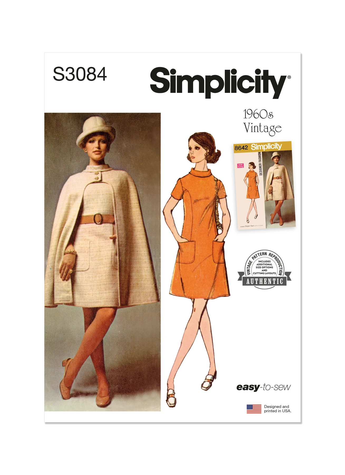 Simplicity Sewing Pattern 1960s Misses' Cape and Dress (PDF) 1 Simplicity Sewing Pattern 1960s Misses' Cape and Dress (PDF)