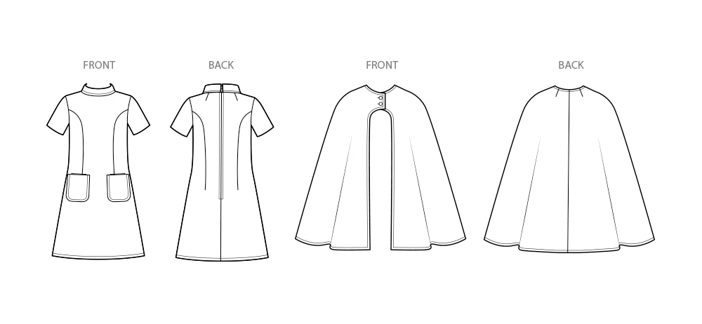 Simplicity Sewing Pattern 1960s Misses' Cape and Dress (PDF) 5 Simplicity Sewing Pattern 1960s Misses' Cape and Dress (PDF)