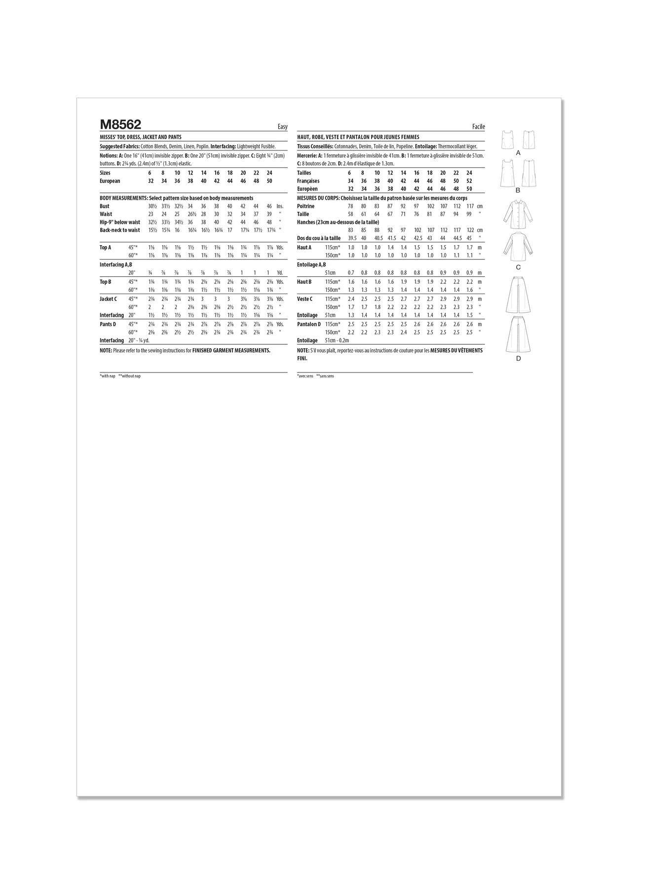 McCall's Sewing Pattern Misses' Top, Dress, Jacket and Pants (PDF) 16 McCall's Sewing Pattern Misses' Top, Dress, Jacket and Pants (PDF)