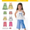 Simplicity Sewing Pattern Toddlers' Dresses, Top, Cropped Pants and Shorts
