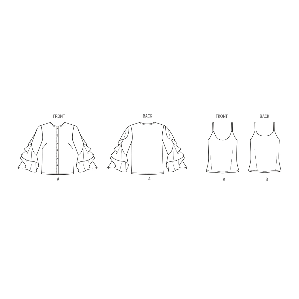 Vogue Patterns Misses' Sheer Blouse And Camisole (PDF) 6 Vogue Patterns Misses' Sheer Blouse And Camisole (PDF)