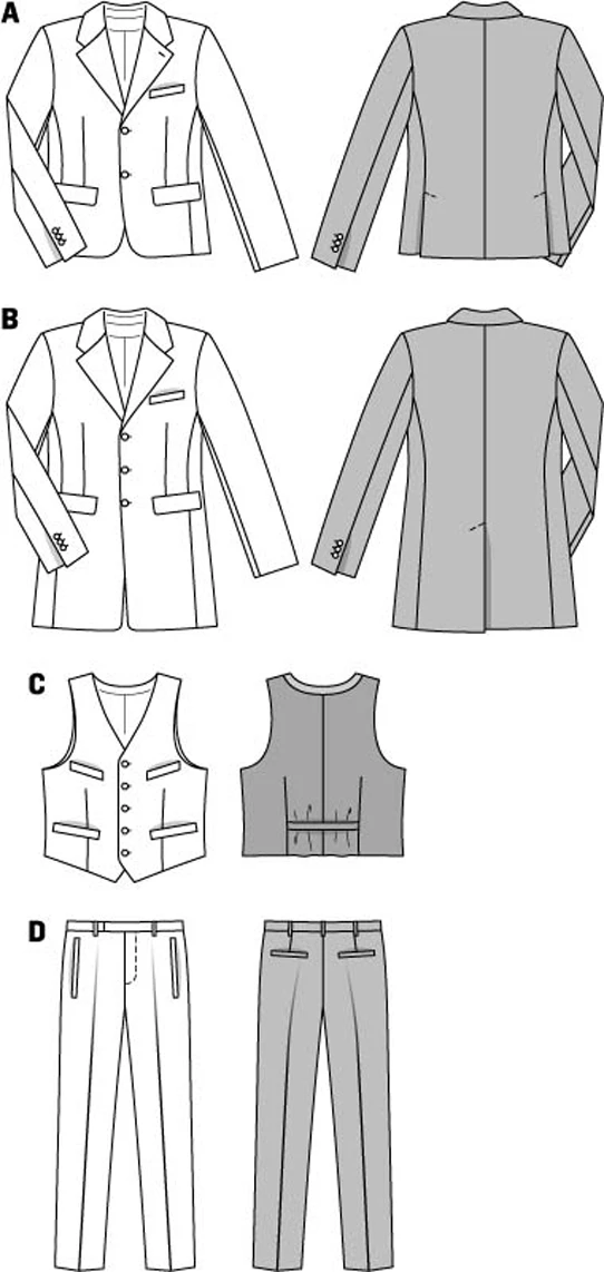 Burda Style Sewing Pattern Men's Suit/Sportswear 3 Burda Style Sewing Pattern Men's Suit/Sportswear