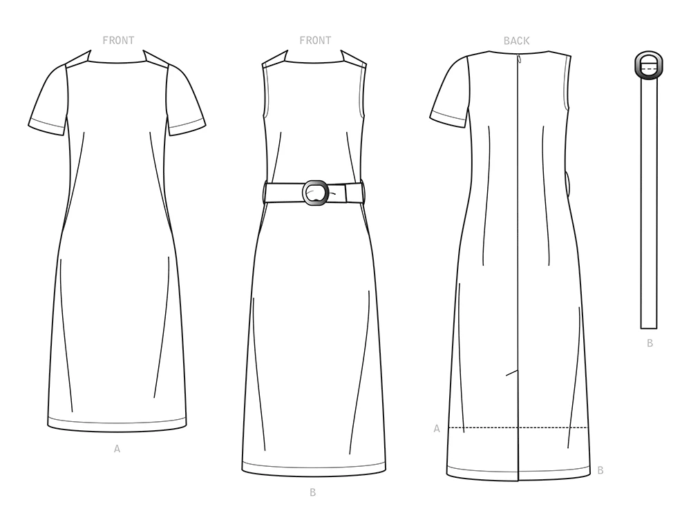 New Look Sewing Pattern Misses' Shift Dresses with French Darts, with or Without Sleeves 8 New Look Sewing Pattern Misses' Shift Dresses with French Darts, with or Without Sleeves