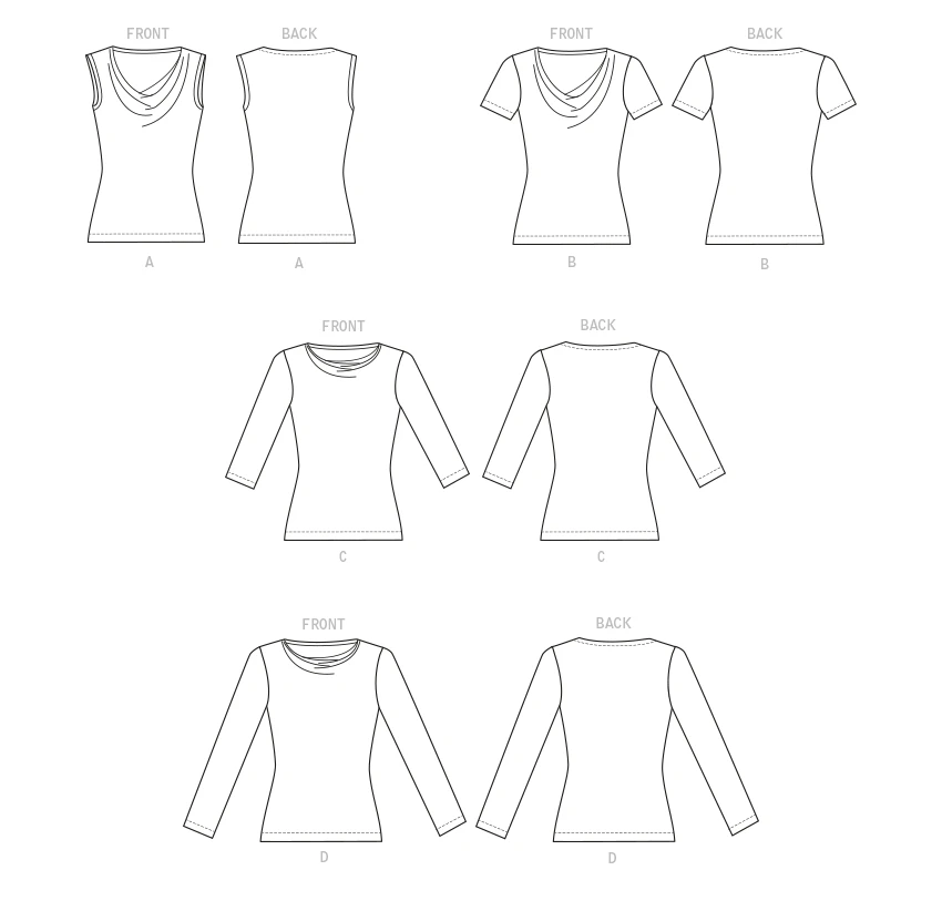 Butterick Sewing Pattern Misses' Cowl-Neck Tops (PDF) 6 Butterick Sewing Pattern Misses' Cowl-Neck Tops (PDF)
