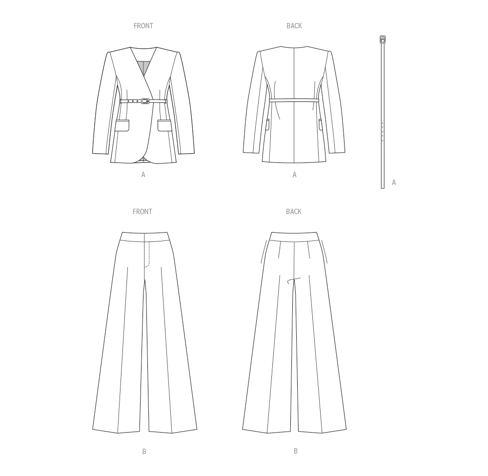 Butterick Sewing Pattern Misses' Jacket with Belt and Pants 9 Butterick Sewing Pattern Misses' Jacket with Belt and Pants