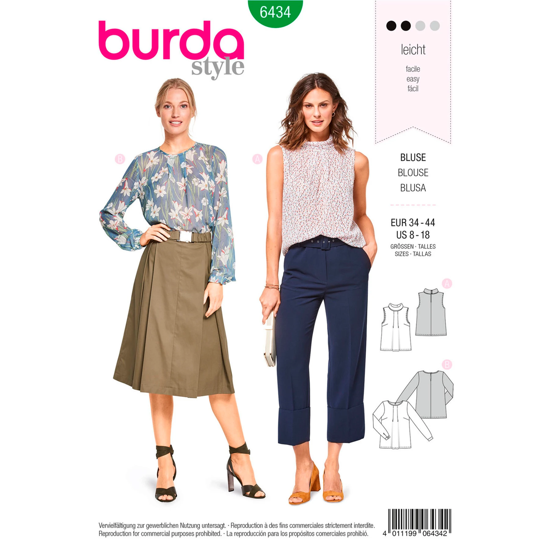 Burda Style Sewing Pattern Misses' Feminine Blouses 16 Burda Style Sewing Pattern Misses' Feminine Blouses