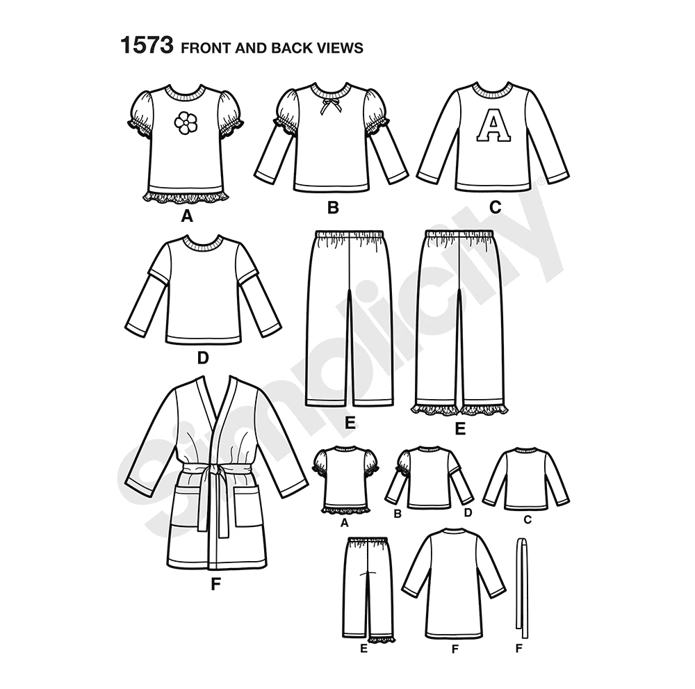 Simplicity Sewing Pattern Toddlers' & Child's Loungewear 6 Simplicity Sewing Pattern Toddlers' & Child's Loungewear