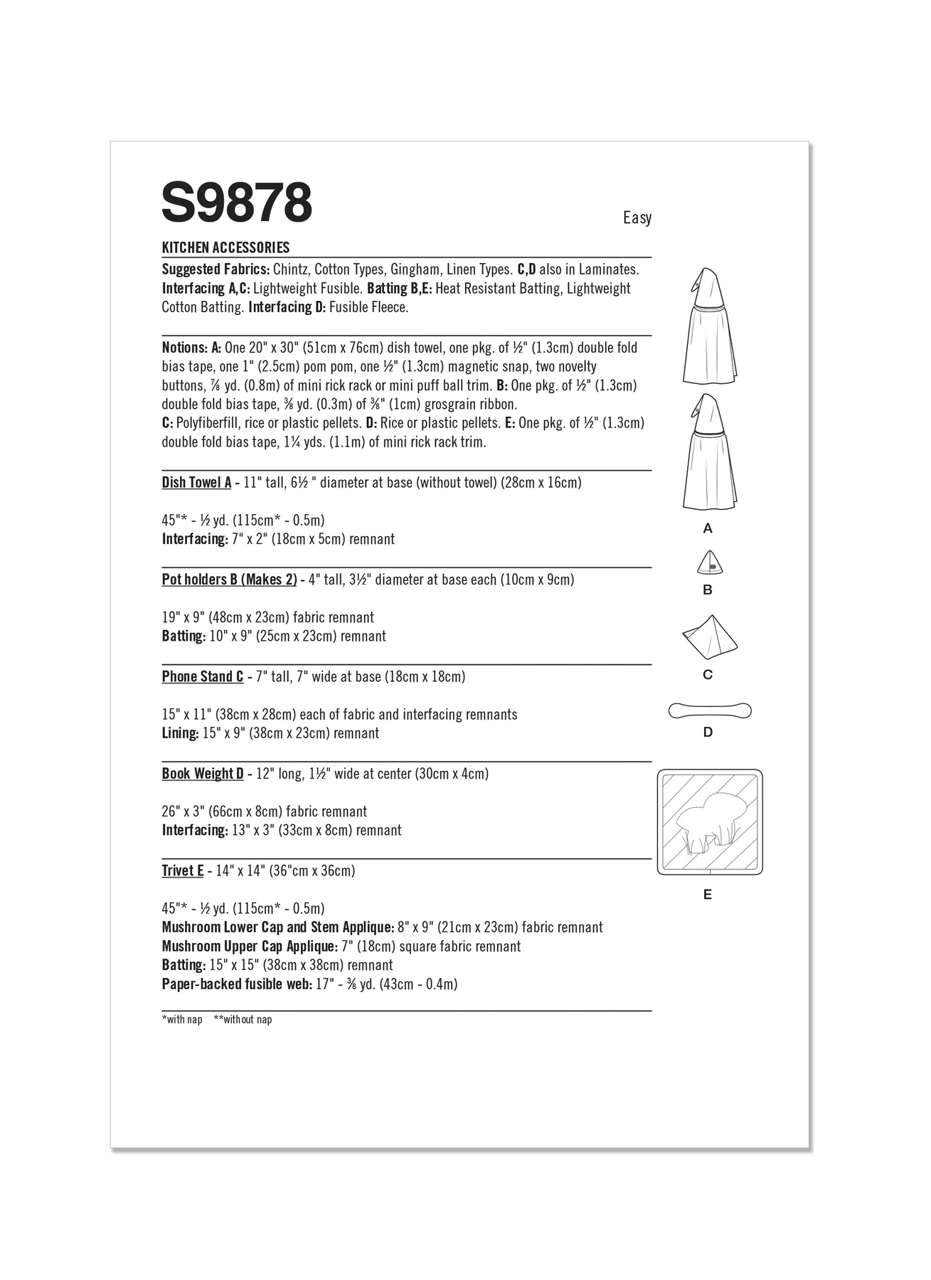 Simplicity Sewing Pattern Kitchen Accessories (PDF) 7 Simplicity Sewing Pattern Kitchen Accessories (PDF)