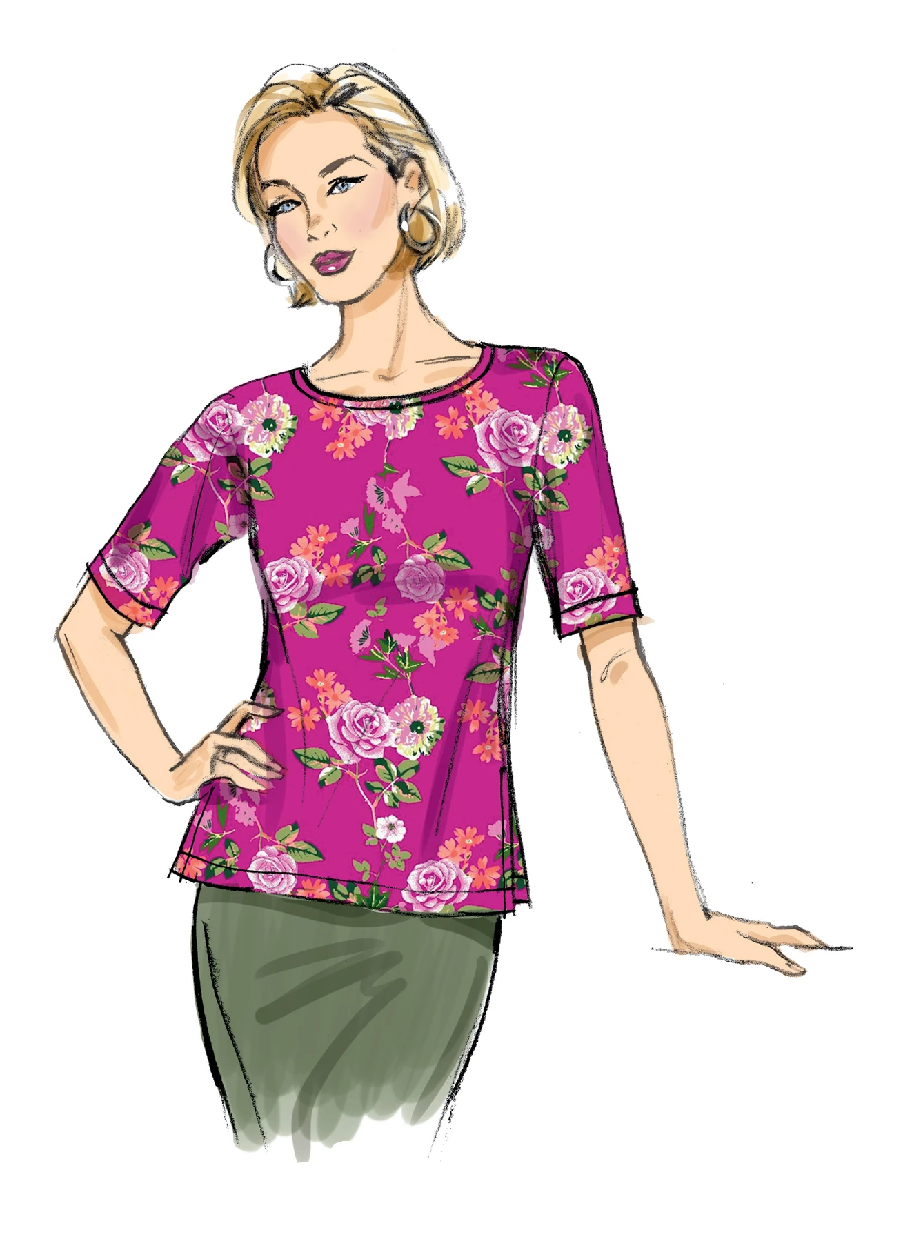 Butterick Sewing Pattern Misses' Knit Tops 3 Butterick Sewing Pattern Misses' Knit Tops
