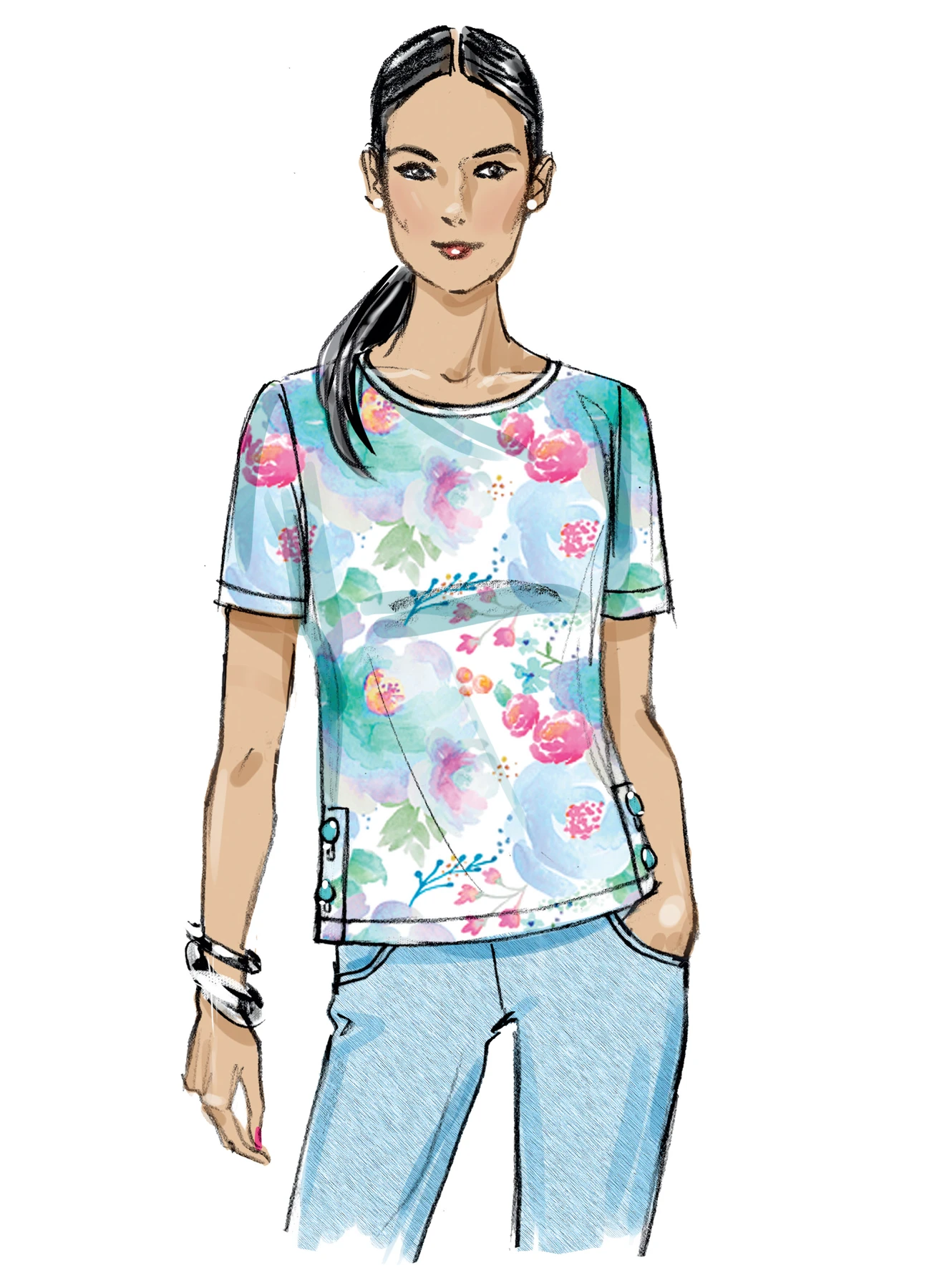 Butterick Sewing Pattern Misses' Knit Tops 4 Butterick Sewing Pattern Misses' Knit Tops