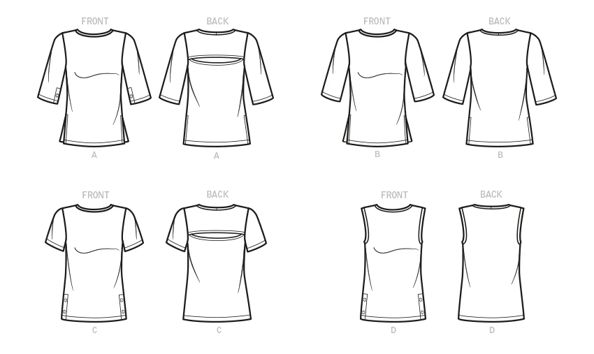 Butterick Sewing Pattern Misses' Knit Tops 8 Butterick Sewing Pattern Misses' Knit Tops