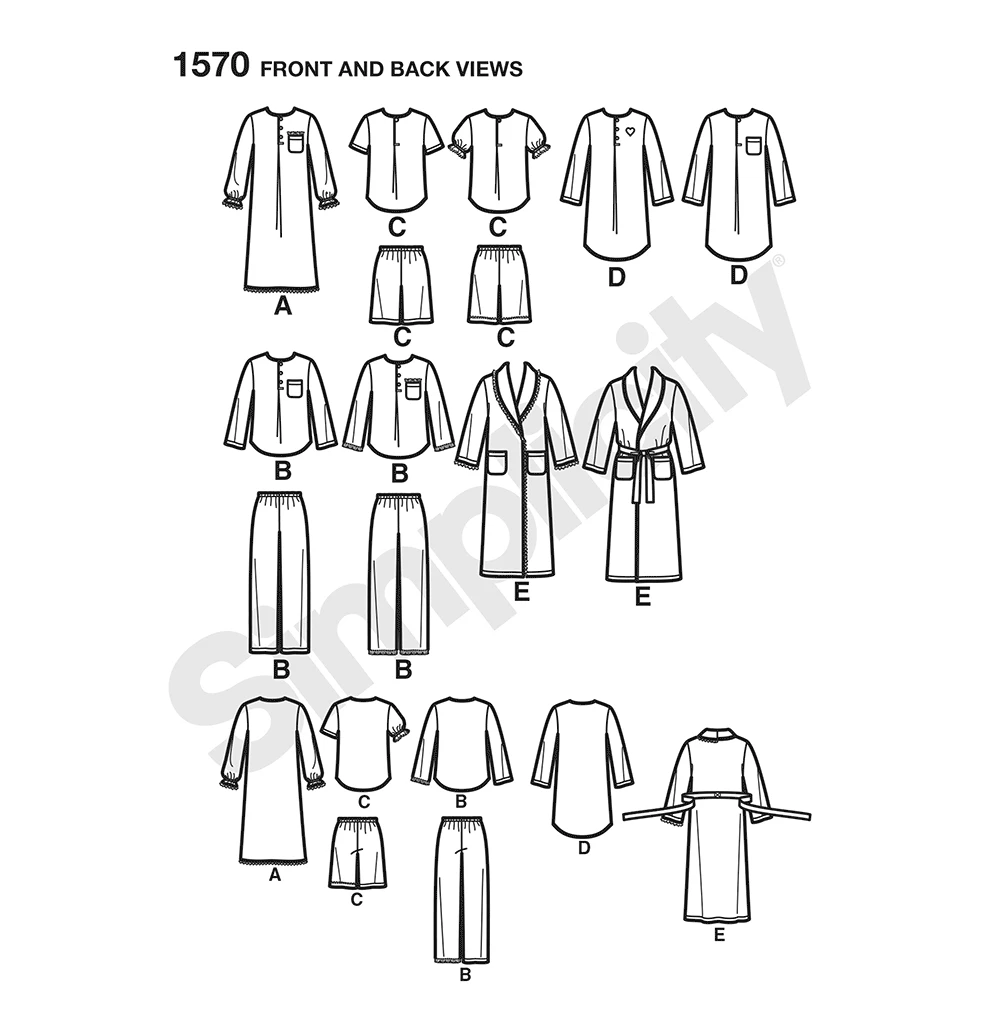 Simplicity Sewing Pattern Child's, Girls' & Boys' Loungewear 6 Simplicity Sewing Pattern Child's, Girls' & Boys' Loungewear