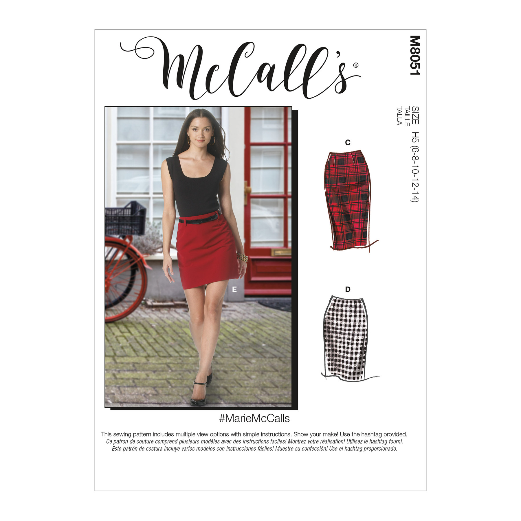 McCall's Sewing Pattern #MarieMcCalls - Misses' Pencil Skirts In Five Lengths 1 McCall's Sewing Pattern #MarieMcCalls - Misses' Pencil Skirts In Five Lengths