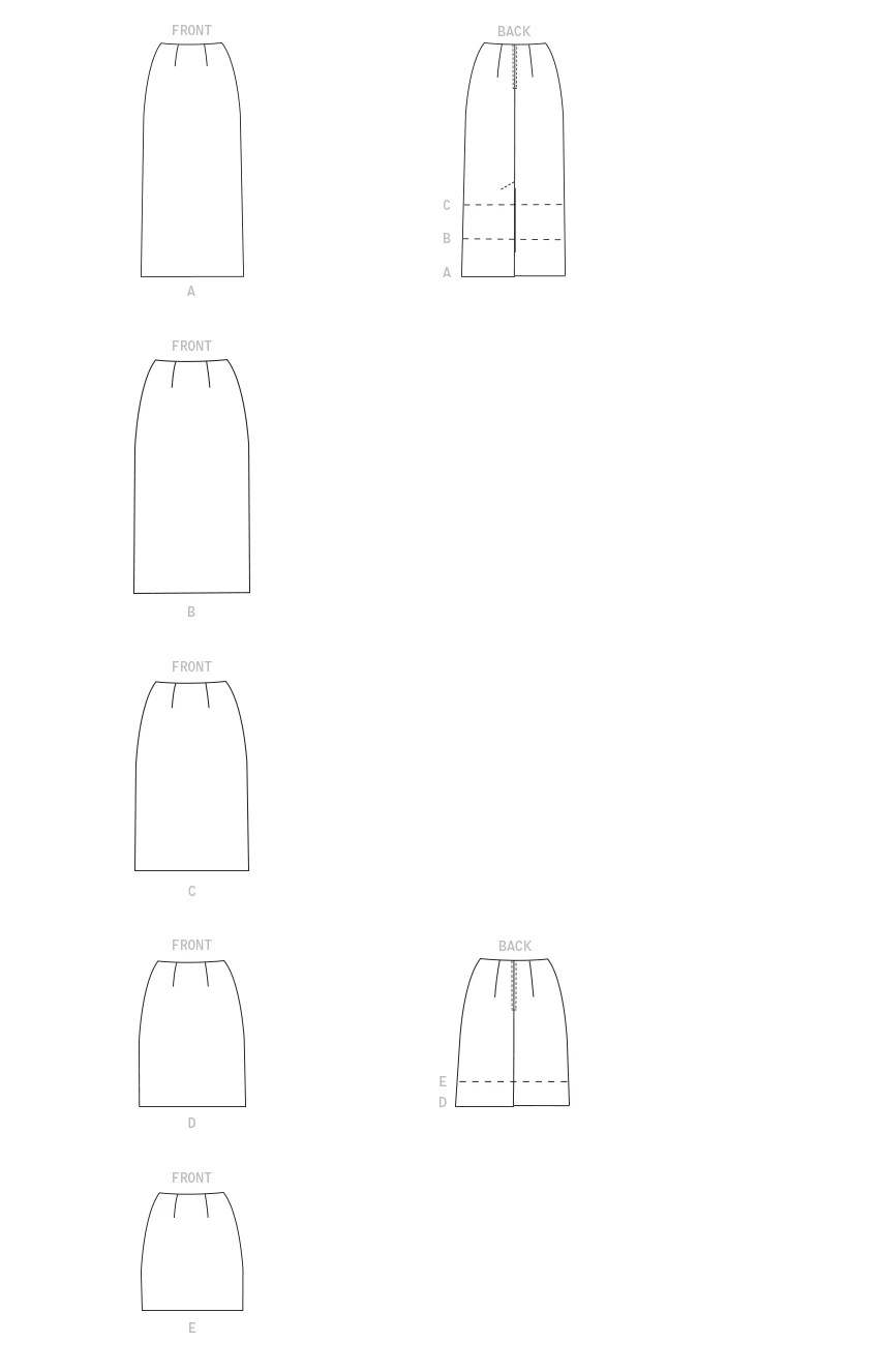 McCall's Sewing Pattern #MarieMcCalls - Misses' Pencil Skirts In Five Lengths 5 McCall's Sewing Pattern #MarieMcCalls - Misses' Pencil Skirts In Five Lengths