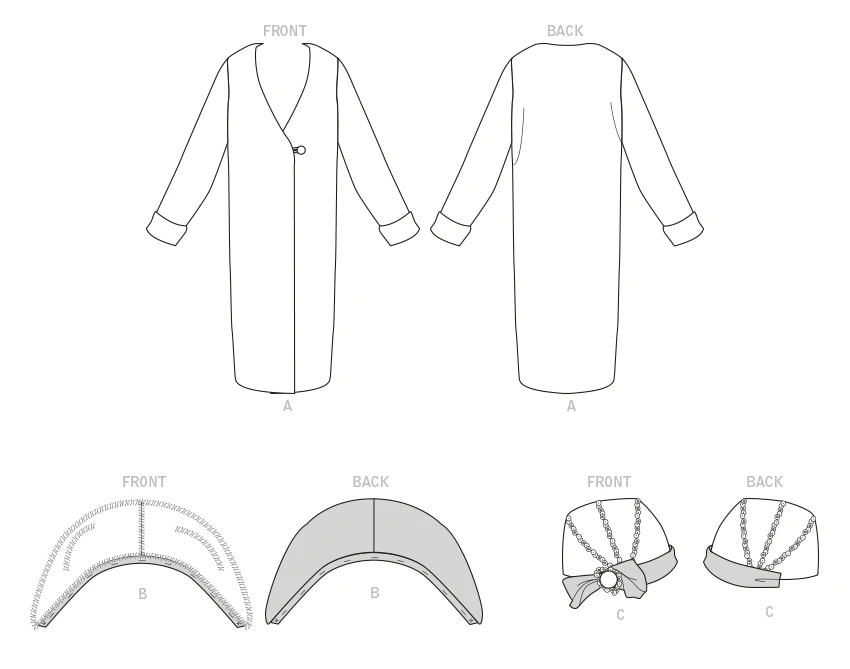 McCall's Sewing Pattern Misses' Coat & Hat (Hat In 3 Sizes) (PDF) 5 McCall's Sewing Pattern Misses' Coat & Hat (Hat In 3 Sizes) (PDF)