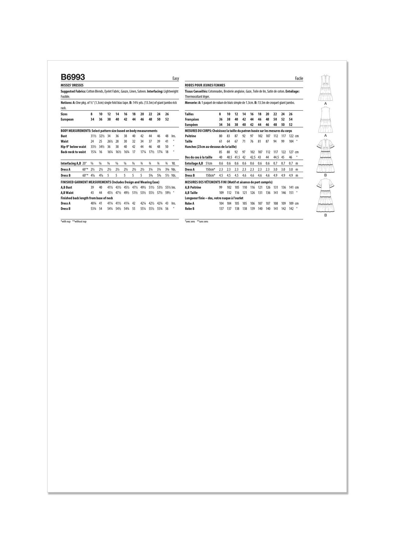 Butterick Sewing Pattern Misses' Dresses (PDF) 5 Butterick Sewing Pattern Misses' Dresses (PDF)