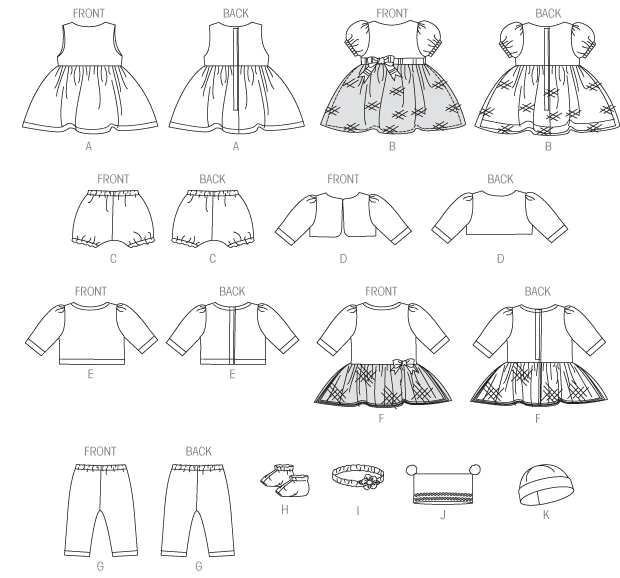 McCall's Sewing Pattern Outfits and Accessories For 11"-12" and 15"-16" Baby Dolls 11 McCall's Sewing Pattern Outfits and Accessories For 11"-12" and 15"-16" Baby Dolls