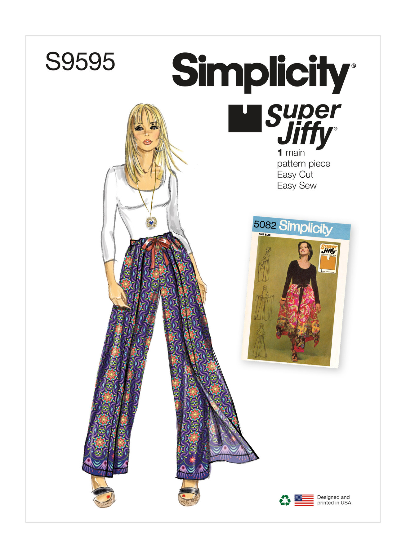 Simplicity Sewing Pattern 1970s Misses' Super Jiffy Wrap and Tie Pantskirt 1 Simplicity Sewing Pattern 1970s Misses' Super Jiffy Wrap and Tie Pantskirt