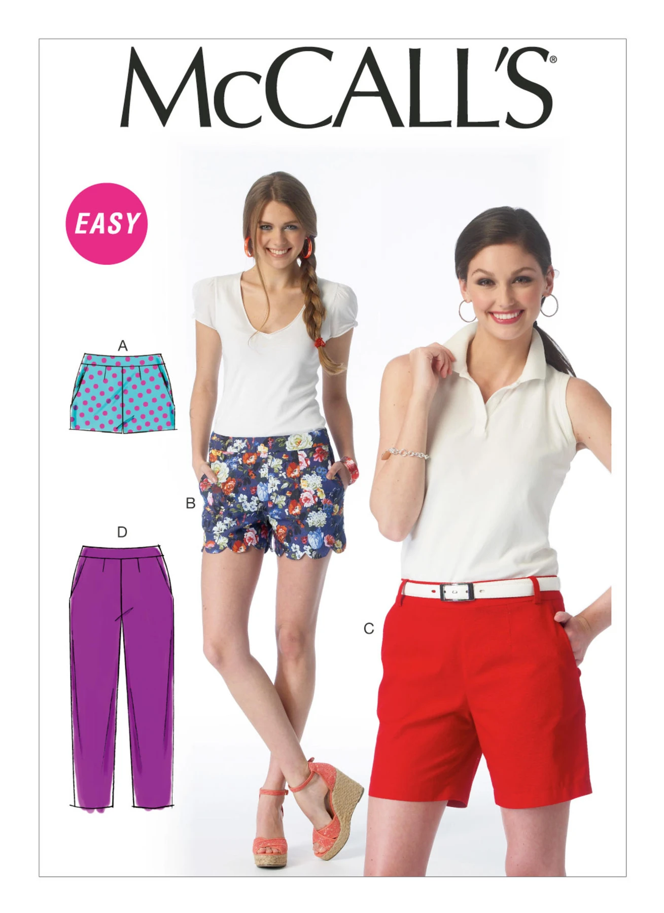 McCall's Sewing Pattern Misses' Flat-Front Shorts and Pants 1 McCall's Sewing Pattern Misses' Flat-Front Shorts and Pants