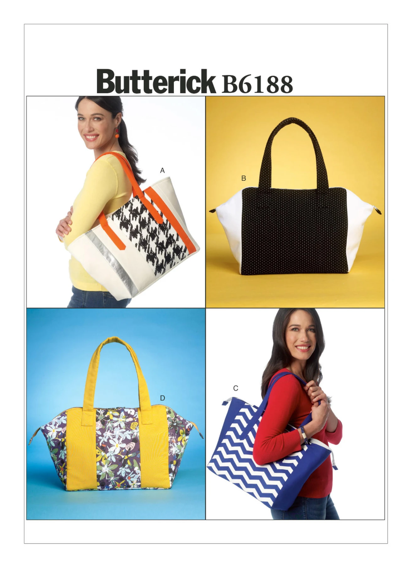 Butterick Sewing Pattern Tote Bags in Four Styles (PDF) 1 Butterick Sewing Pattern Tote Bags in Four Styles (PDF)