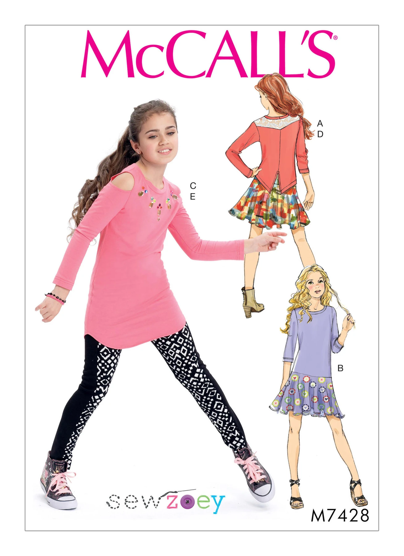 McCall's Sewing Pattern Girls' Back-Yoke Top, Drop-Waist Dress, Cold-Shoulder Tunic, Skirt and Leggings (PDF) 1 McCall's Sewing Pattern Girls' Back-Yoke Top, Drop-Waist Dress, Cold-Shoulder Tunic, Skirt and Leggings (PDF)