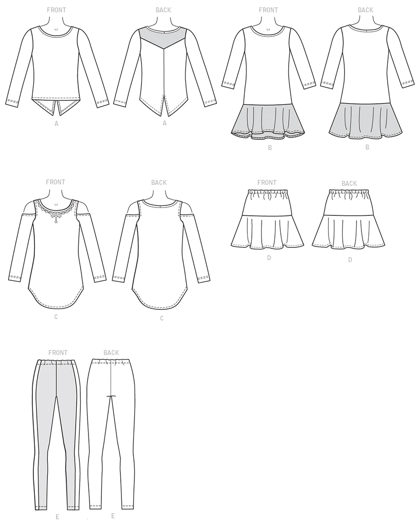 McCall's Sewing Pattern Girls' Back-Yoke Top, Drop-Waist Dress, Cold-Shoulder Tunic, Skirt and Leggings (PDF) 6 McCall's Sewing Pattern Girls' Back-Yoke Top, Drop-Waist Dress, Cold-Shoulder Tunic, Skirt and Leggings (PDF)
