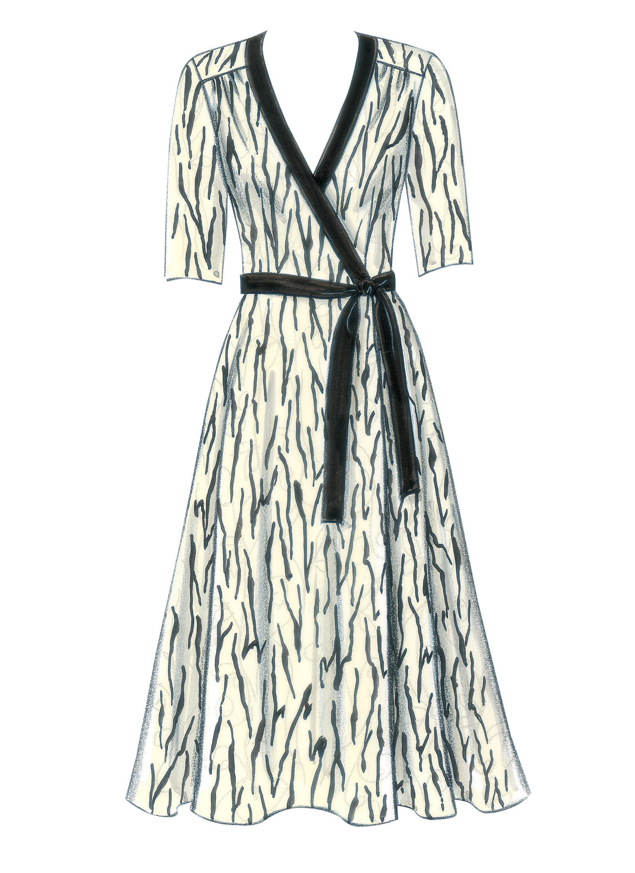 Butterick Sewing Pattern Misses' Wrap Dresses, Belt and Sash 3 Butterick Sewing Pattern Misses' Wrap Dresses, Belt and Sash