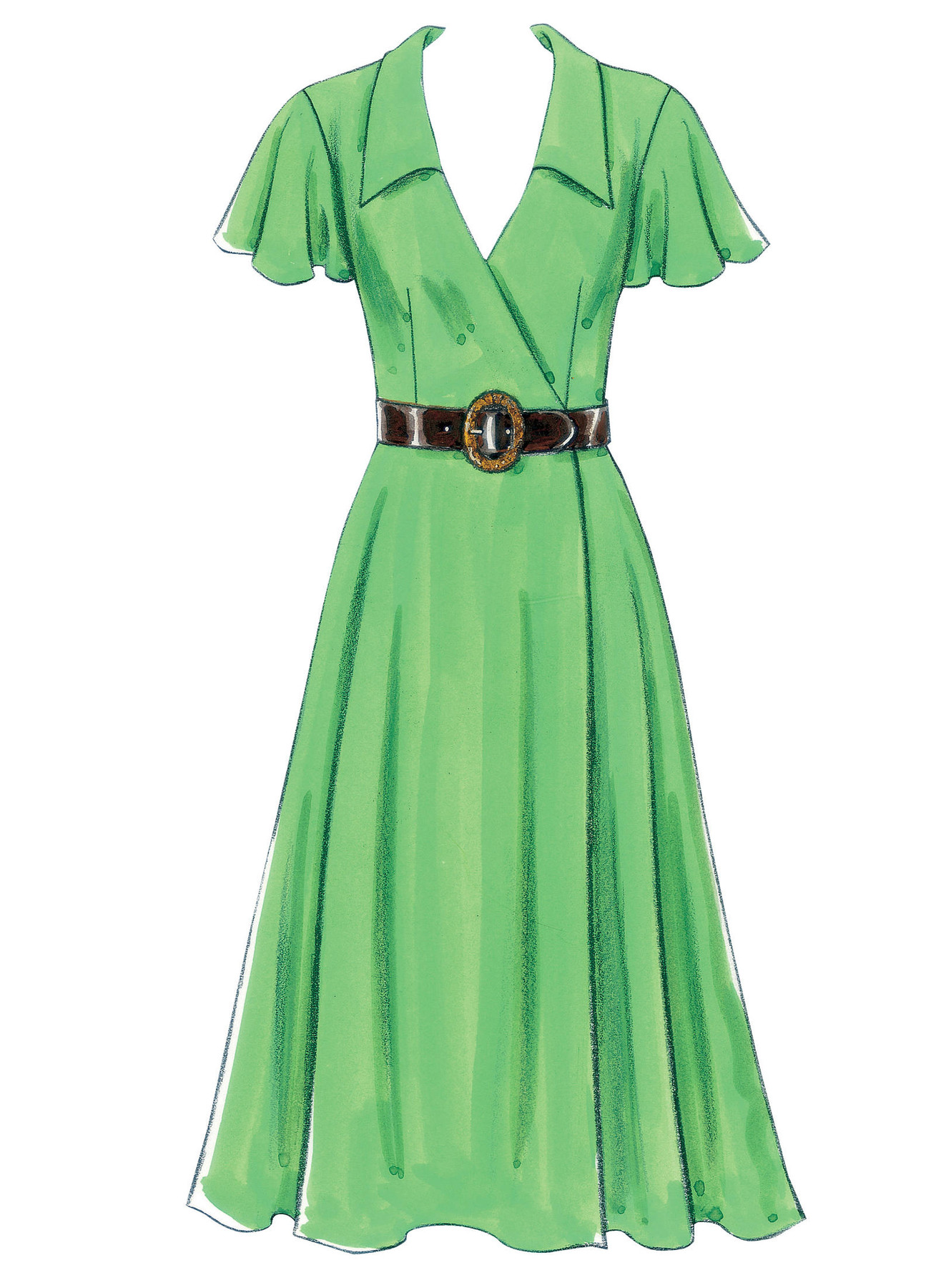 Butterick Sewing Pattern Misses' Wrap Dresses, Belt and Sash 4 Butterick Sewing Pattern Misses' Wrap Dresses, Belt and Sash