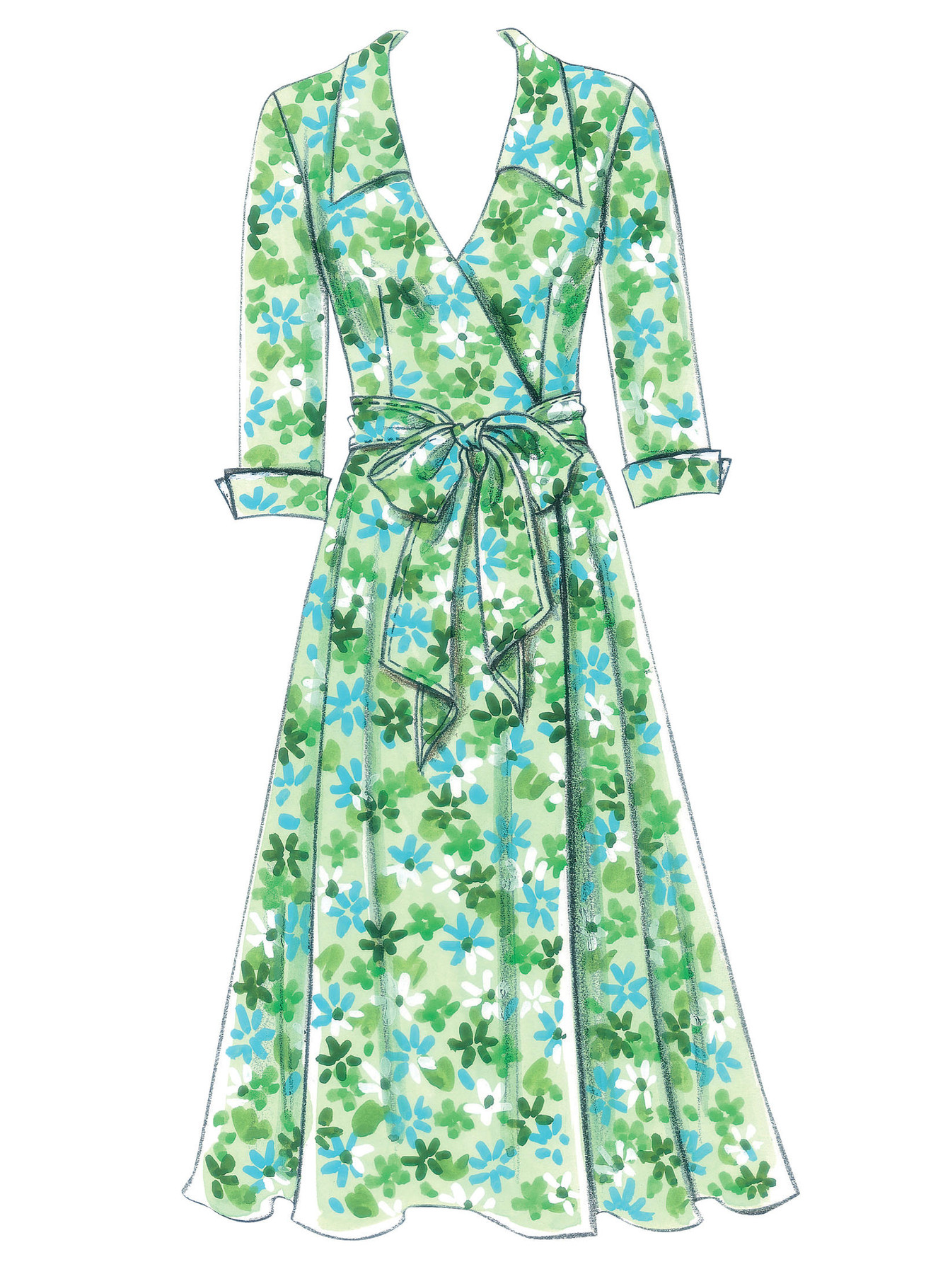 Butterick Sewing Pattern Misses' Wrap Dresses, Belt and Sash 5 Butterick Sewing Pattern Misses' Wrap Dresses, Belt and Sash