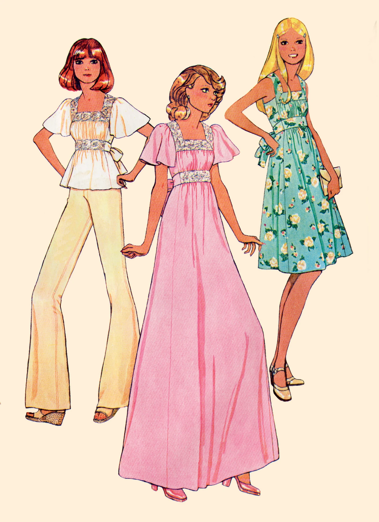 McCall's Sewing Pattern 1970s Misses' Dresses and Top 3 McCall's Sewing Pattern 1970s Misses' Dresses and Top