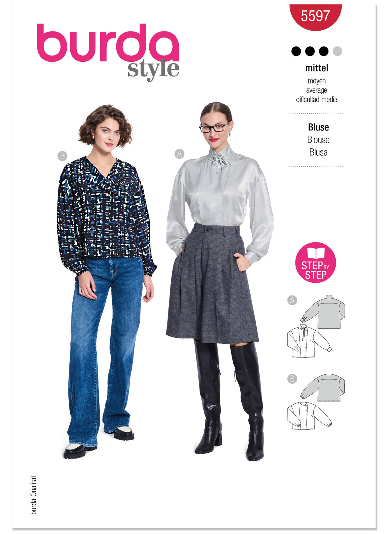 Burda Style Pattern 5597 Misses' Blouse 1 Burda Style Pattern 5597 Misses' Blouse