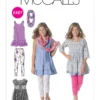 McCall's Sewing Pattern Girls'/Girls' Plus Dresses, Scarf and Leggings (PDF)
