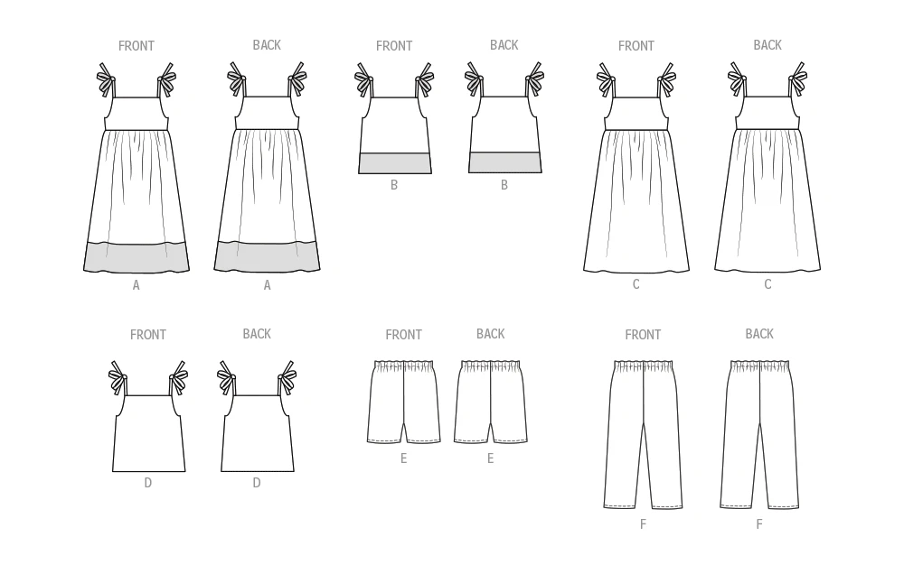 Butterick Sewing Pattern Children's Dresses, Tops, Shorts and Pants (PDF) 8 Butterick Sewing Pattern Children's Dresses, Tops, Shorts and Pants (PDF)