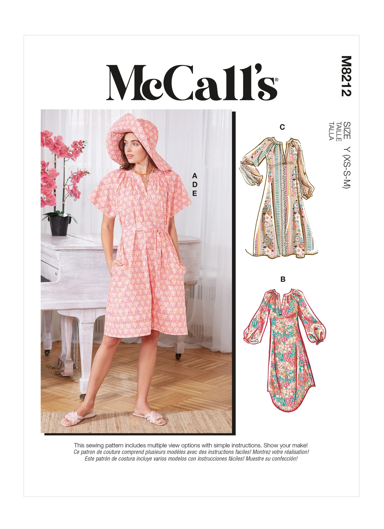 McCall's Sewing Pattern Misses' Dresses, Belt, Hat & Mask (PDF) 1 McCall's Sewing Pattern Misses' Dresses, Belt, Hat & Mask (PDF)