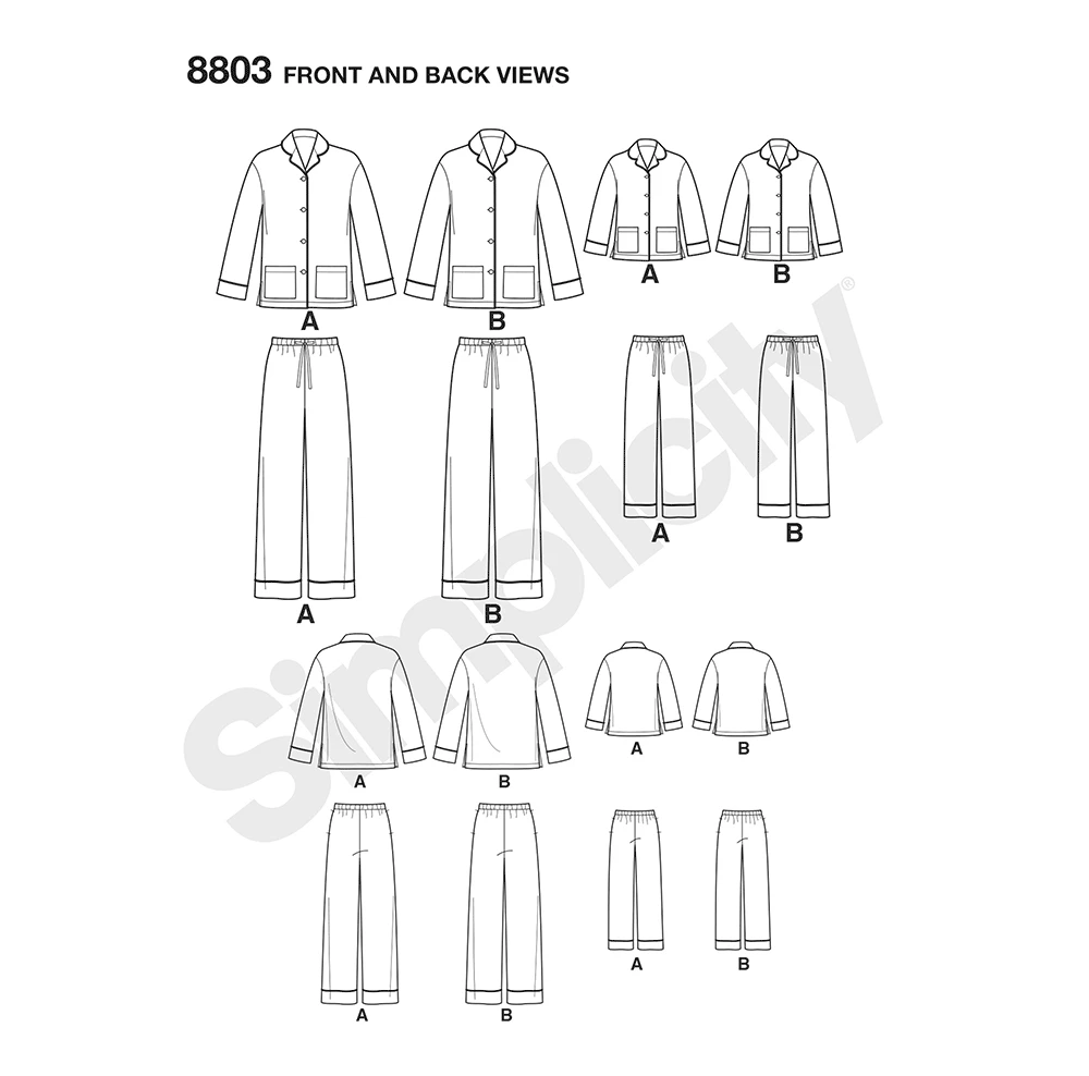 Simplicity Sewing Pattern Girls' & Misses' Lounge Pants and Shirt 6 Simplicity Sewing Pattern Girls' & Misses' Lounge Pants and Shirt