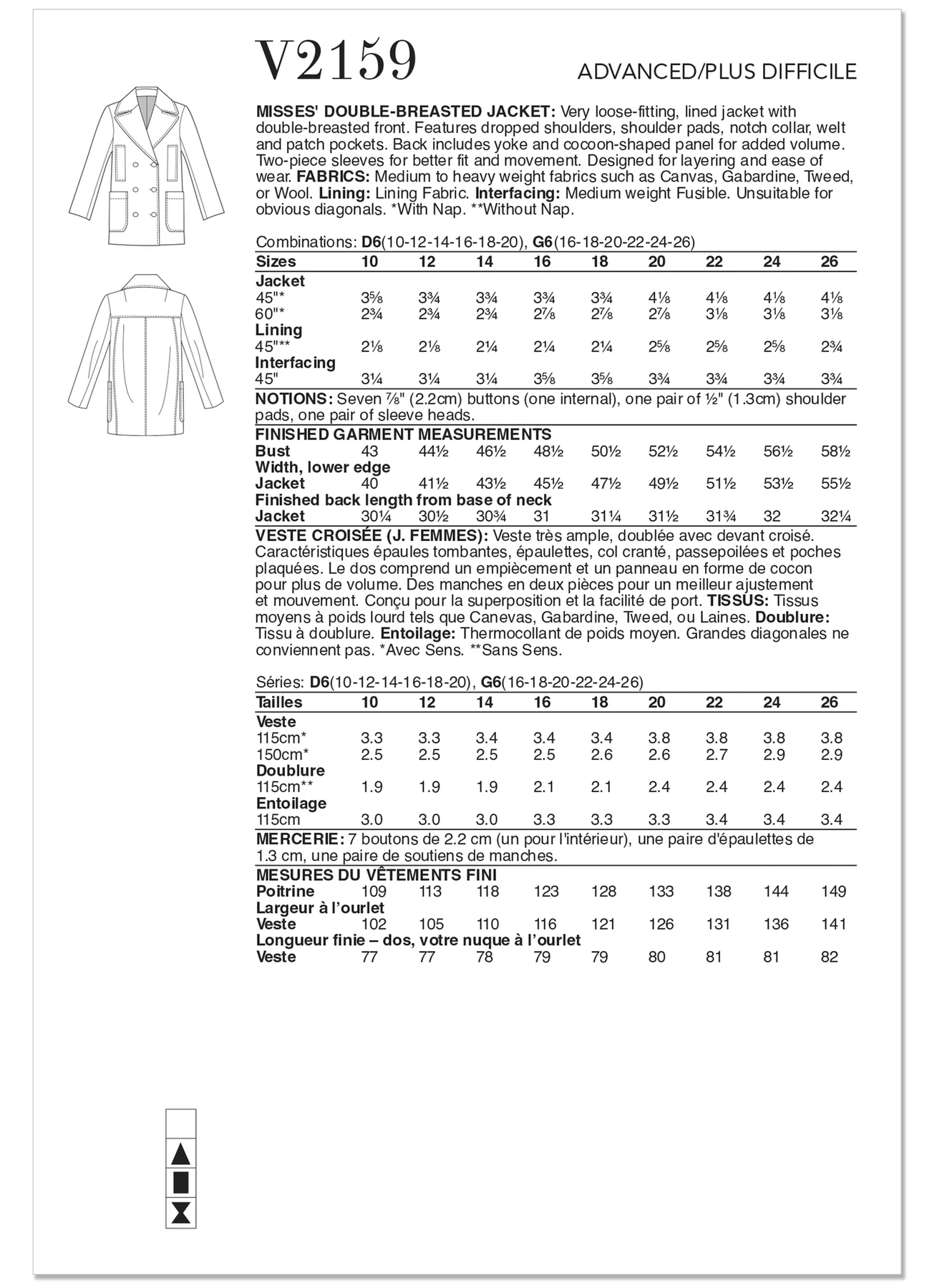 Vogue Patterns Misses' Double-Breasted Jacket (PDF) 5 Vogue Patterns Misses' Double-Breasted Jacket (PDF)