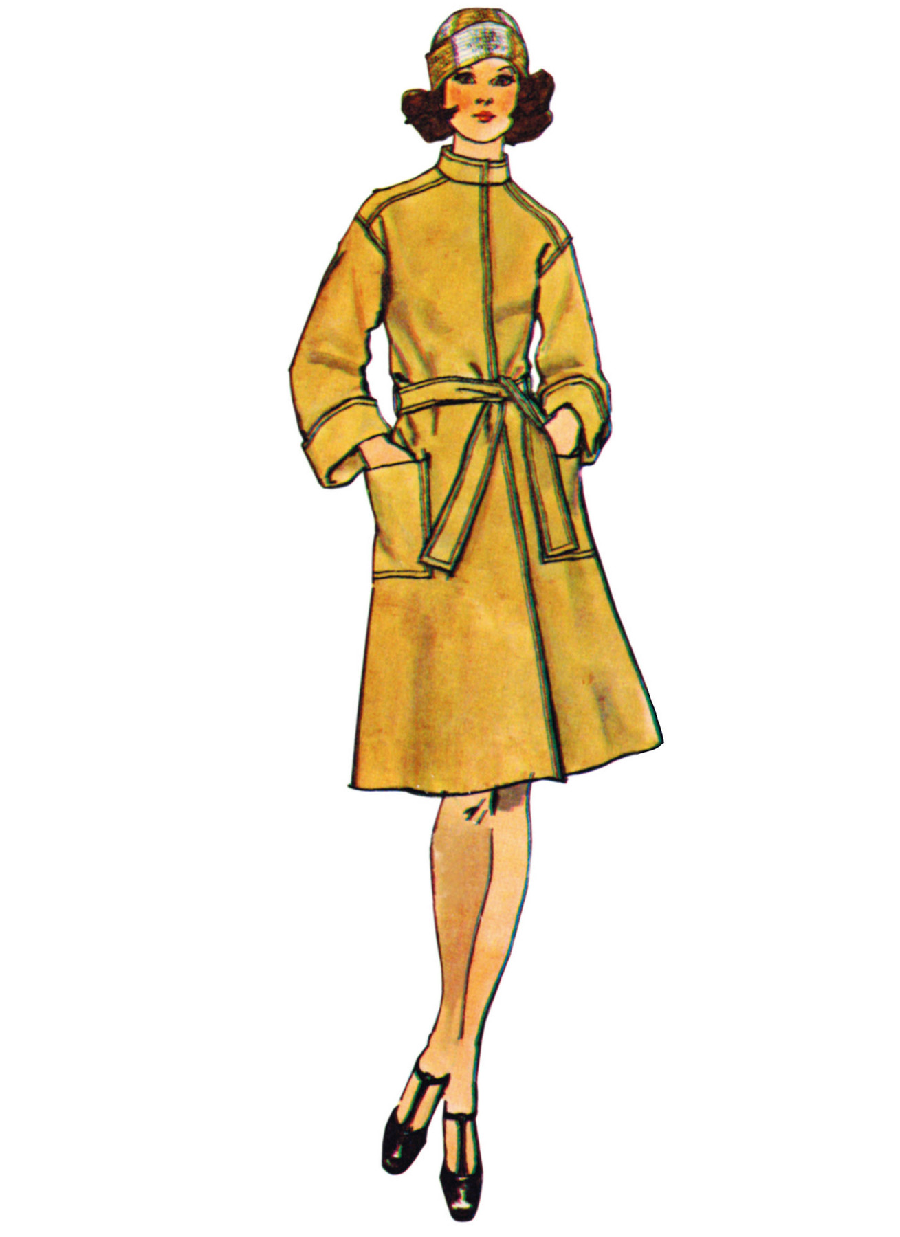 Simplicity Sewing Pattern 1970's Misses' Jiffy Unlined Front Wrap Coat in Two Lengths 2 Simplicity Sewing Pattern 1970's Misses' Jiffy Unlined Front Wrap Coat in Two Lengths