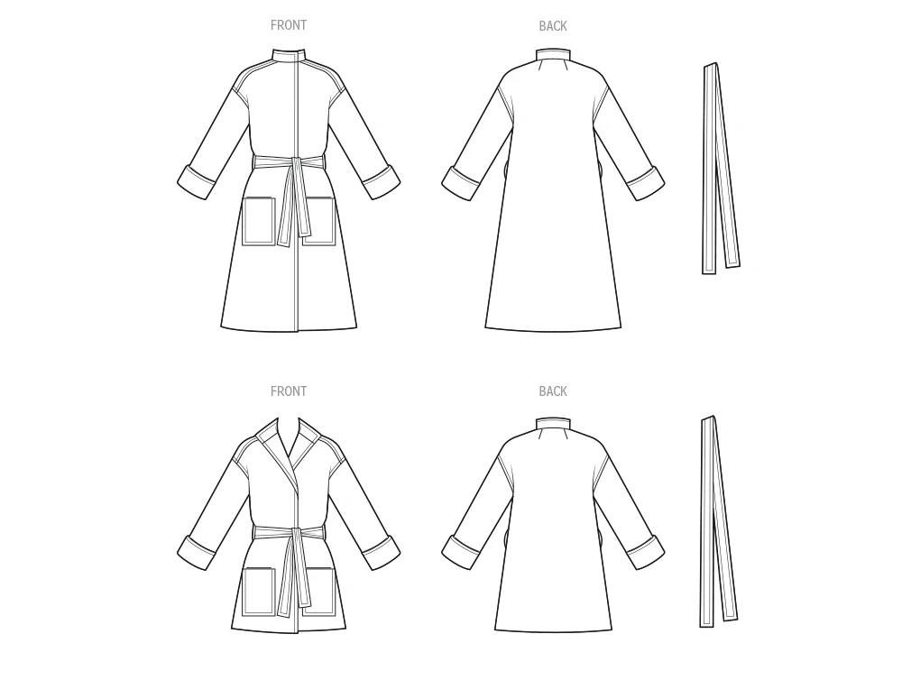 Simplicity Sewing Pattern 1970's Misses' Jiffy Unlined Front Wrap Coat in Two Lengths 5 Simplicity Sewing Pattern 1970's Misses' Jiffy Unlined Front Wrap Coat in Two Lengths