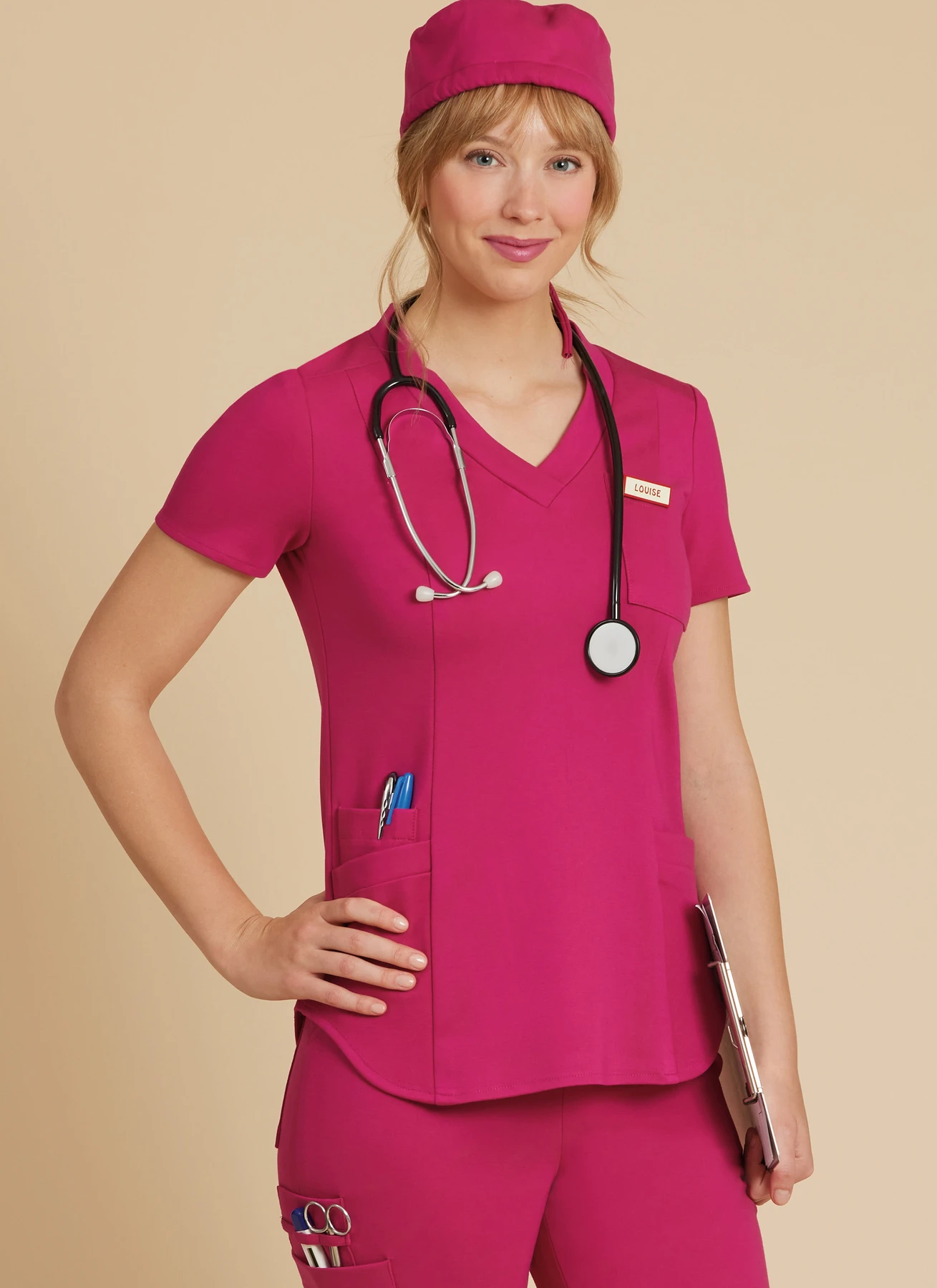 McCall's Sewing Pattern Misses' Knit Scrub Tops, Pants, Jogger and Cap 2 McCall's Sewing Pattern Misses' Knit Scrub Tops, Pants, Jogger and Cap