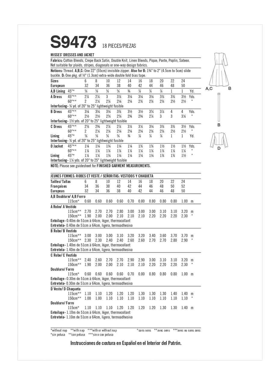 Simplicity Sewing Pattern Misses' Dresses and Jacket (PDF) 9 Simplicity Sewing Pattern Misses' Dresses and Jacket (PDF)