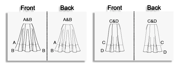 Butterick Sewing Pattern Misses'/Misses' Petite Gored Skirts 6 Butterick Sewing Pattern Misses'/Misses' Petite Gored Skirts