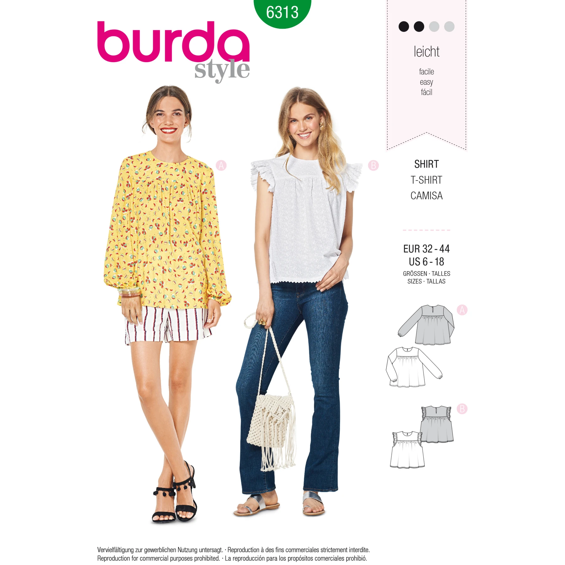 Burda Style Sewing Pattern Misses' Babydoll Top 13 Burda Style Sewing Pattern Misses' Babydoll Top