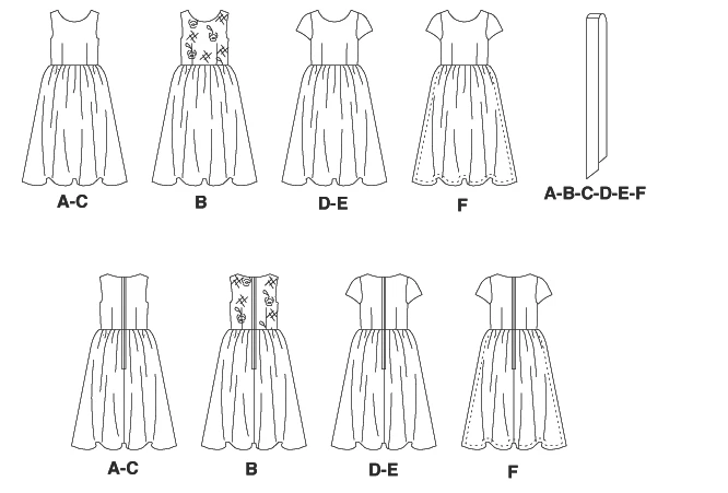 McCall's Sewing Pattern Children's/Girls' Dirndl Dresses and Sash (PDF) 9 McCall's Sewing Pattern Children's/Girls' Dirndl Dresses and Sash (PDF)