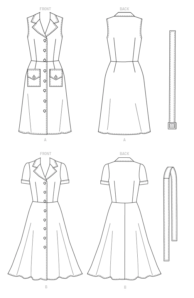 Butterick Sewing Pattern Misses' Dresses & Belts (PDF) 7 Butterick Sewing Pattern Misses' Dresses & Belts (PDF)
