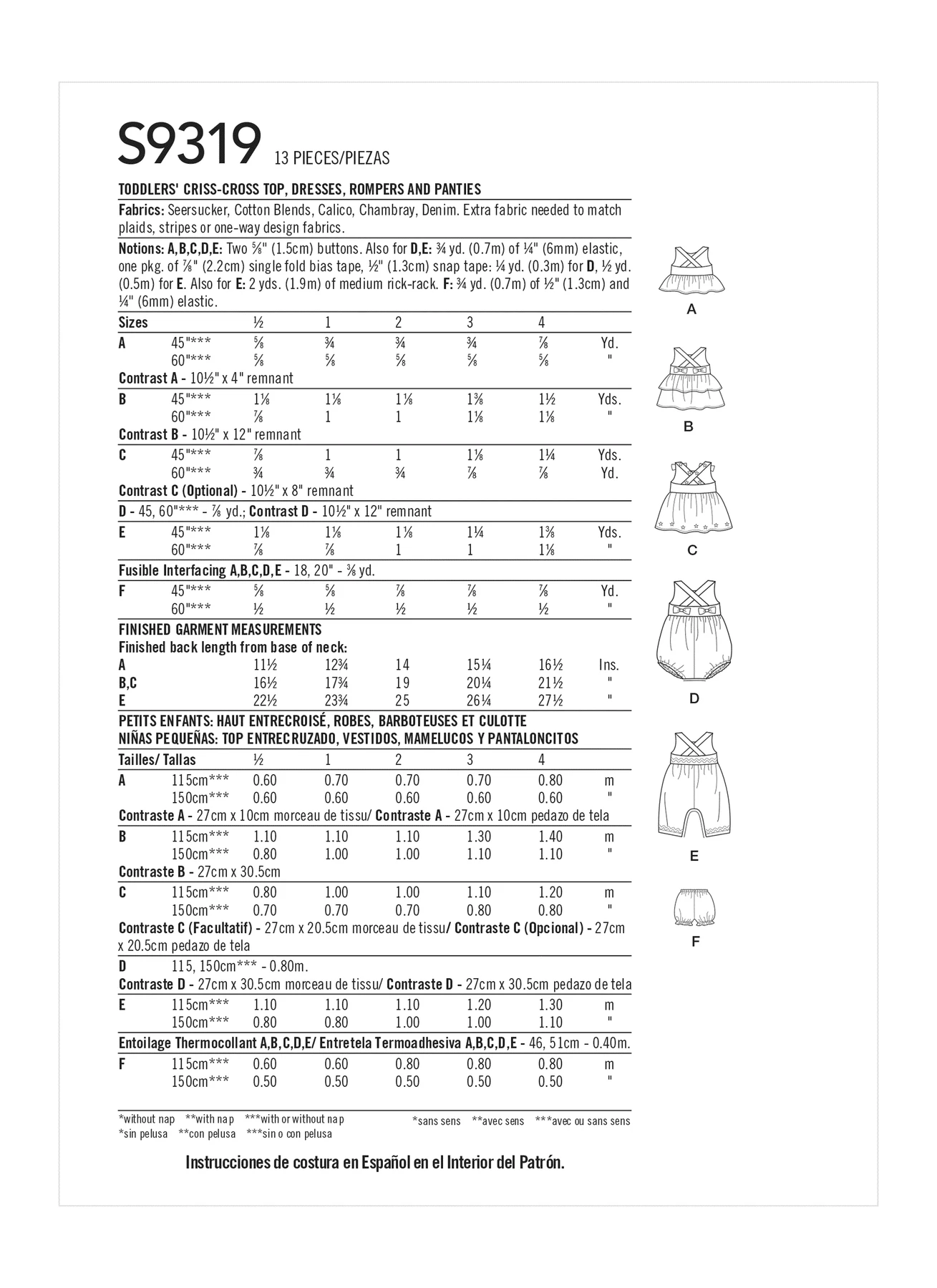 Simplicity Sewing Pattern Toddlers' Criss-Cross Top, Dresses, Rompers and Panties 11 Simplicity Sewing Pattern Toddlers' Criss-Cross Top, Dresses, Rompers and Panties