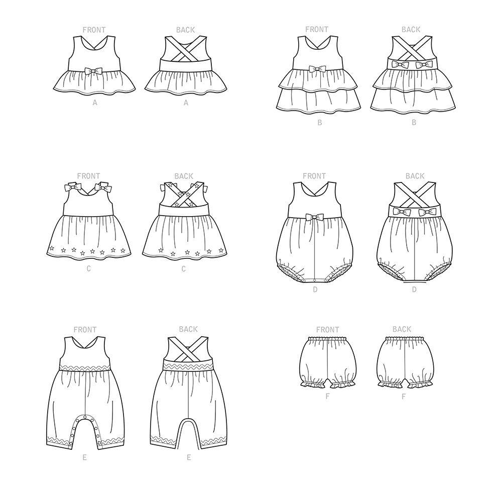 Simplicity Sewing Pattern Toddlers' Criss-Cross Top, Dresses, Rompers and Panties 12 Simplicity Sewing Pattern Toddlers' Criss-Cross Top, Dresses, Rompers and Panties