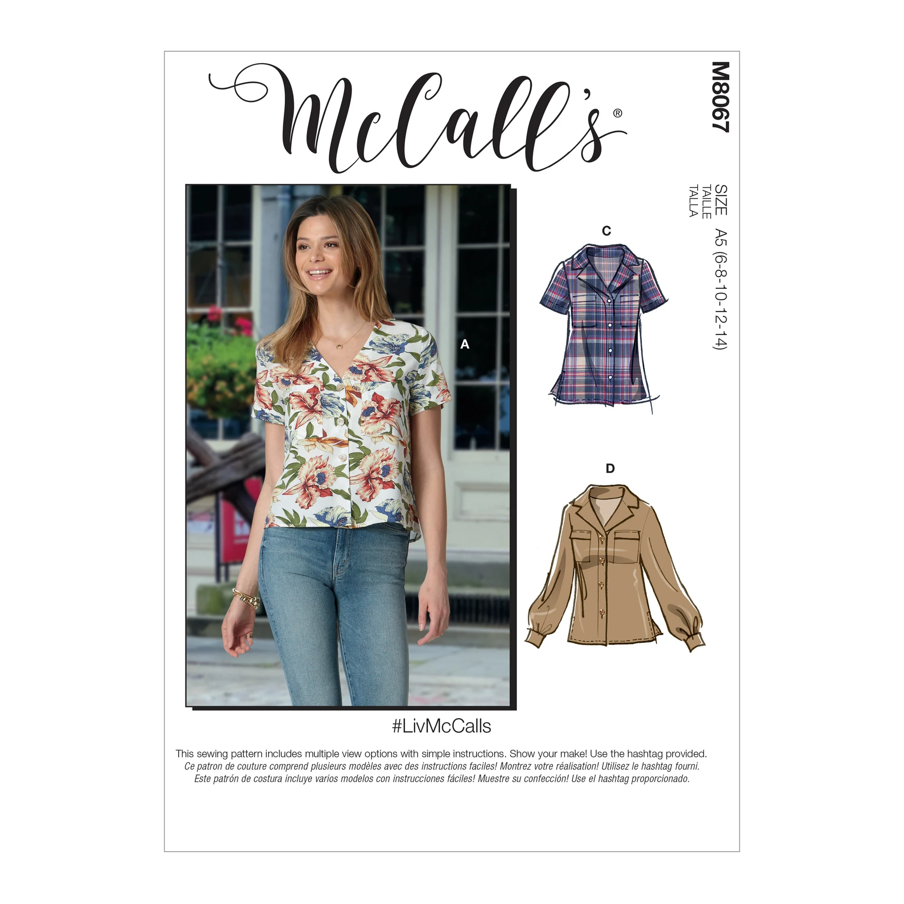 McCall's Sewing Pattern Misses' Button-Front Tops with Collar and Sleeve Options (PDF) 17 McCall's Sewing Pattern Misses' Button-Front Tops with Collar and Sleeve Options (PDF)