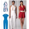 McCall's Sewing Pattern Misses' Pleated Surplice or Plunging-Neckline Rompers, Jumpsuits and Belt (PDF)