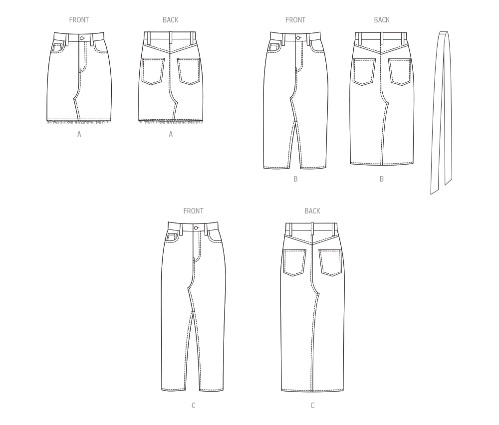 McCall's Sewing Pattern Misses' and Women's Skirt in Three Lengths and Tie Belt (PDF) 7 McCall's Sewing Pattern Misses' and Women's Skirt in Three Lengths and Tie Belt (PDF)