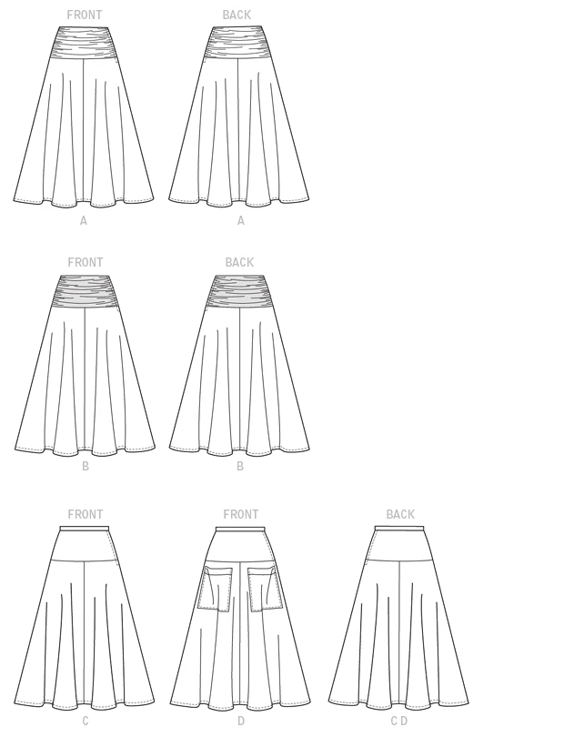 Butterick Sewing Pattern Misses' A-Line Skirts (PDF) 6 Butterick Sewing Pattern Misses' A-Line Skirts (PDF)